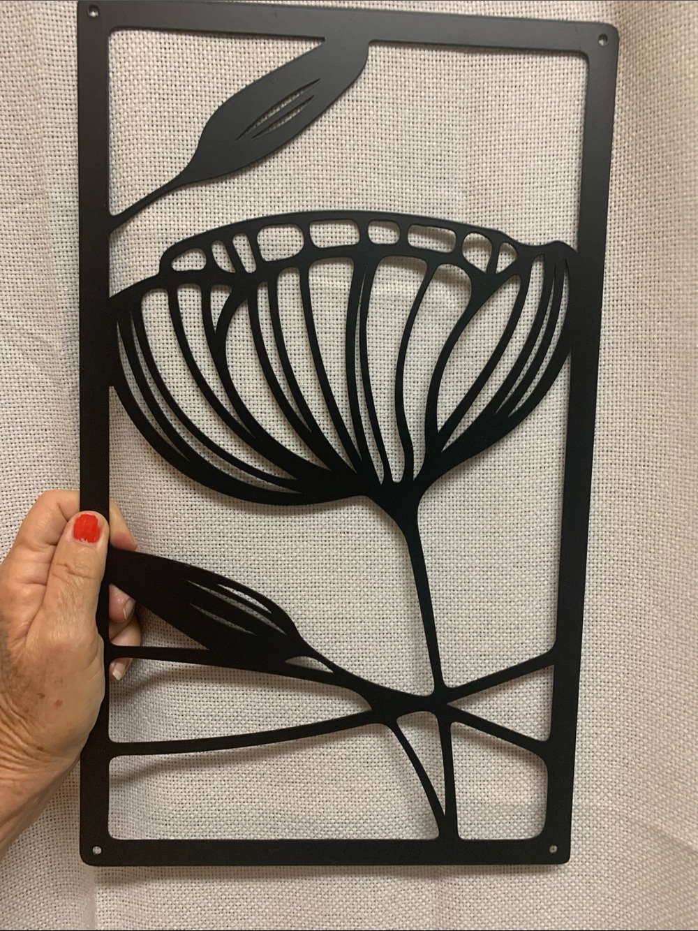 Black Floral Metal Wall Art Set - Home Wall Decor